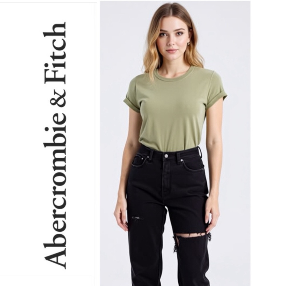 Abercrombie & Fitch The 90s High Rise Relaxed Jean Distressed Washed Black 34 S
